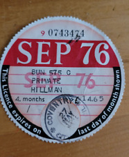 Tax disc september for sale  BANBURY