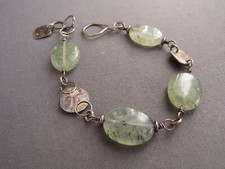 PULSEIRA DE TÊNIS VINTAGE DISCO DE NEFRITE VERDE ROBUSTO ESTERLINA comprar usado  Enviando para Brazil