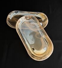 Bandeja oval de vidro redemoinho iridescente âmbar opala dourada 11 x 6 conjunto de 2 comprar usado  Enviando para Brazil