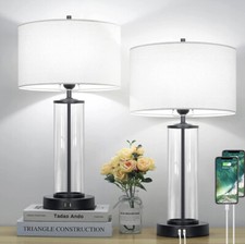 Abajures de mesa modernos de controle de toque com 2 portas USB para sala de estar conjunto de 2 comprar usado  Enviando para Brazil