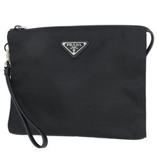 Usado, Bolsa de mão Prada Necessaire Re nylon Saffiano preta 154055 comprar usado  Enviando para Brazil