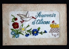 Cpa brodée souvenir d'occasion  Bar-le-Duc