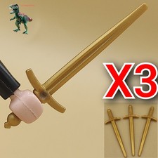 X3 Playmobil Golden Sword-Official-King-Prince-Knight Templar-Pirate-Saber comprar usado  Enviando para Brazil