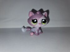 Używany, Autentyczny Littlest Pet Shop LPS #1660 Liliowy Fioletowy Tabby Kotek Zielone oczy na sprzedaż  PL