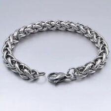 Pulseira trançada de trigo aço inoxidável 3/4/5/6/8 mm homem mulher nunca desbota comprar usado  Enviando para Brazil