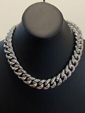 18mm Para Hombre Miami Cuban Link KILO Gargantilla Oro Blanco Acero Inoxidable Real Hip Hop Cadena segunda mano  Embacar hacia Mexico