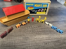 Vintage Shackman Arca de Noé de Madeira Brinquedo de Madeira Animais Mini 5.5" Japão COMPLETO, usado comprar usado  Enviando para Brazil