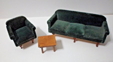 LAWSON 1950-60S 3 PEÇAS MEADOS DO SÉCULO MADEIRA CASA DE BONECAS MÓVEIS SOFÁ CADEIRA MESA VINTAGE, usado comprar usado  Enviando para Brazil