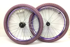 Conjunto de rodas roxas de bicicleta 20" dianteira, traseira roda livre pneus bicicleta 1,75" #X31 comprar usado  Enviando para Brazil