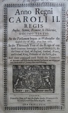 ACTS PARLIAMENT CHARLES II.  1661-2  RELIEF of POOR SETTLEMENT CORPORATION ACT comprar usado  Enviando para Brazil