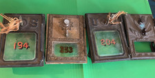 4 ANTIGAS Porta de Caixa de Fechadura Postal Latão Vidro dos Correios com Chaves 5" X 3.5" Raro comprar usado  Enviando para Brazil
