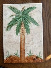 Usado, Trivete de azulejos pintado à mão palmeira por S PUTNAM - Telha Eliane feita no Brasil 8X12 comprar usado  Enviando para Brazil
