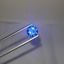Diamantes de zircão azul formato redondo natural certificado 7,5 quilates pedra preciosa VVS AC-589 comprar usado  Enviando para Brazil
