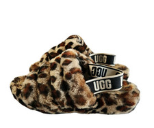 Usado, Chinelos femininos UGG Fluff Yeah com estampa de pantera pele de carneiro, tamanho 10 comprar usado  Enviando para Brazil