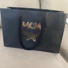 Papel Kraft preto MCM com carimbo quente sacola de compras presente L 10,5" x A 7,5" × D 3,5", usado comprar usado  Enviando para Brazil