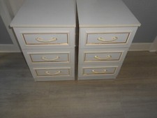Pair white bedside for sale  THORNTON-CLEVELEYS