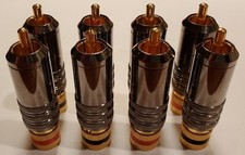 8 peças conector RCA banhado a ouro plugue macho parafuso bloqueio grau áudio/vídeo comprar usado  Enviando para Brazil