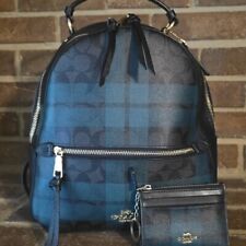 Mochila Coach Signature Field xadrez Jordyn preta verde com carteira de moedas correspondente, usado comprar usado  Enviando para Brazil