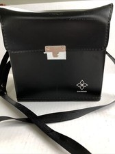 Estojo de câmera vintage de couro preto diamante com inserções de espuma comprar usado  Enviando para Brazil