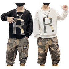 Moletom infantil menino roupas jogger calças infantis moda tops harém agasalhos comprar usado  Enviando para Brazil