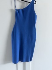 Vestido midi feminino ALC Colby um ombro grande azul bainha elástica sem mangas, usado comprar usado  Enviando para Brazil