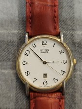 RELÓGIO DE QUARTZO RARO VINTAGE FINO CIDADÃO JAPONÊS FOLHEADO A OURO MOSTRADOR BRANCO DATA. CORRE! comprar usado  Enviando para Brazil