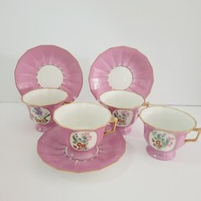 Buquê de rosas vintage 7 peças T & V LIMOGES FRANCE 4 xícaras de ouro rosa e 3 pires, usado comprar usado  Enviando para Brazil