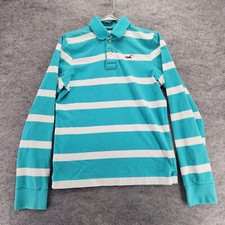 Camisa Polo Hollister Masculino Médio Azul Listrada Manga Longa comprar usado  Enviando para Brazil