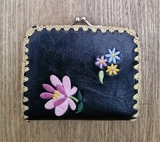 Black leather floral for sale  TAUNTON