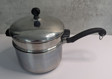 Farberware vintage 3 quartos aço inoxidável caldeira dupla, panela e tampa EUA comprar usado  Enviando para Brazil