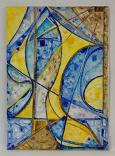 Obraz, abstrakcja, dialog żywiołów, olej, 70,5 x 50 cm na sprzedaż  PL