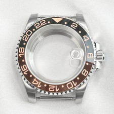 Caixa de relógio 40mm prata 28,5mm mostrador escovado + vidro de safira para movimento nh35 nh34 comprar usado  Enviando para Brazil