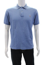 Camisa polo masculina de rugby manga curta azul algodão tamanho pequeno Ralph Lauren, usado comprar usado  Enviando para Brazil