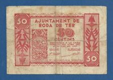 AJUNTAMENT DE RODA DE TER -- 50 CENTIMOS ( 1937 ) -- BC -- SIN SERIE . comprar usado  Enviando para Brazil