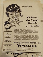 Suplemento alimentar Sk131 Ephemera década de 1940 anúncio Vimatol comprar usado  Enviando para Brazil