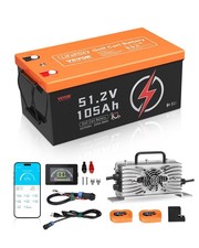Carrinho de golfe VEVOR 48V 105Ah bateria de lítio carregador 20A monitor LCD e ciclo 4000+. comprar usado  Enviando para Brazil