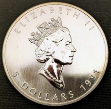 Maple leaf silbermünze gebraucht kaufen  Halle