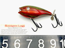 Iscas vintage de madeira de pinho açúcar de Oklahoma feitas à mão isca plugue pesca, usado comprar usado  Enviando para Brazil