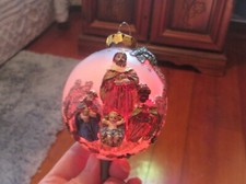Maravilhoso ornamento vintage 3D Light up.  Os 3 homens sábios e o bebê Jesus comprar usado  Enviando para Brazil