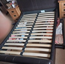 bed leather black king for sale  MANCHESTER
