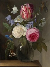 Rosas e uma tulipa em um vaso de vidro montanha-russa misturar e combinar comprar usado  Enviando para Brazil