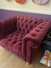 Purple chesterfield armchair for sale  TELFORD