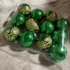 12x green baubles for sale  BOLTON