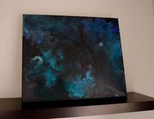 Używany, Obraz abstrakcyjny głębia oceanu - pouring - na blejtramie - oryginał - 50x60cm  na sprzedaż  PL