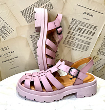 Sandálias pescador Free People Delaney couro rosa plataforma robusta 38.5/8.5 NOVO, usado comprar usado  Enviando para Brazil