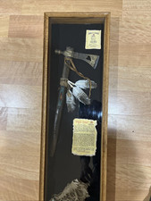 AUTÊNTICO. CACHIMBO TOMAHAWK TERRITÓRIO ÍNDIO NATIVO AMERICANO COM bolsa de tabaco de couro! comprar usado  Enviando para Brazil