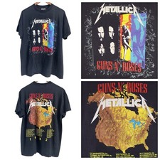 Camiseta Vintage Metallica Guns N Roses Tamanho XL Tour 1992 Ponto Único REIMPRESSÃO comprar usado  Enviando para Brazil