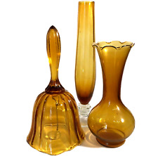 Amber glass vases for sale  Normal