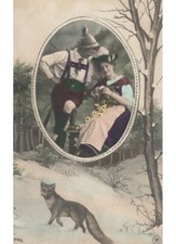 1910 cartolina innamorati usato  Italia