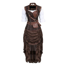 Vestido espartilho steampunk feminino gótico espartilho lingerie top com saia conjunto Halloween comprar usado  Enviando para Brazil